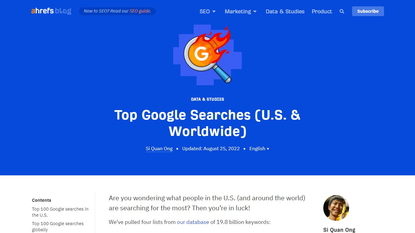 Top Google Searches (U.S. & Worldwide) - SEO Blog by Ahrefs